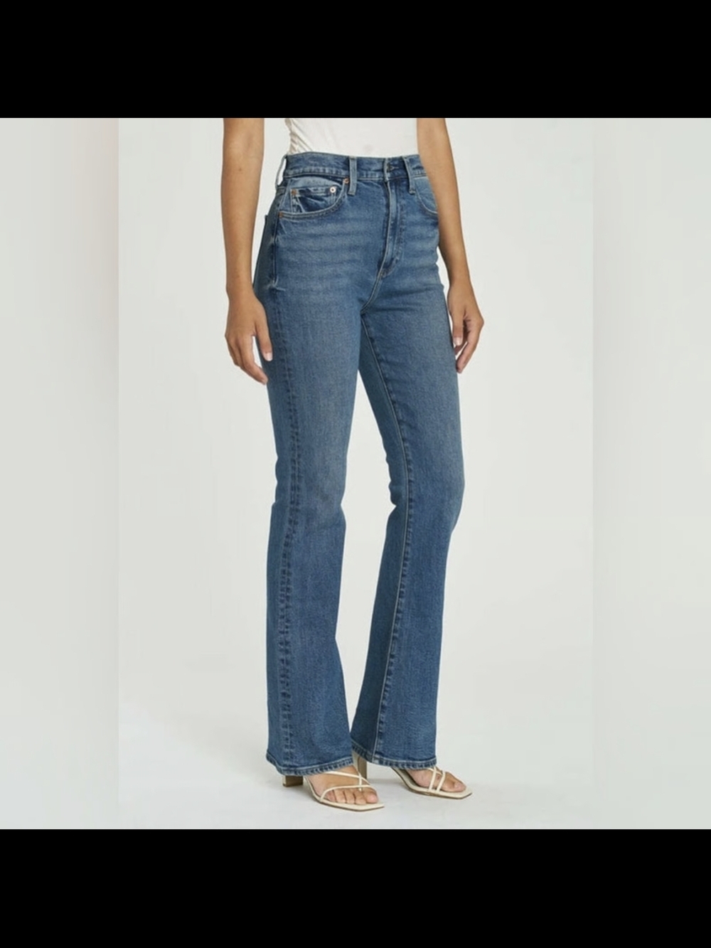 Pistola Dana High Rise Boot Cut Jeans Classic Flare Hyde Medium Wash Size 25